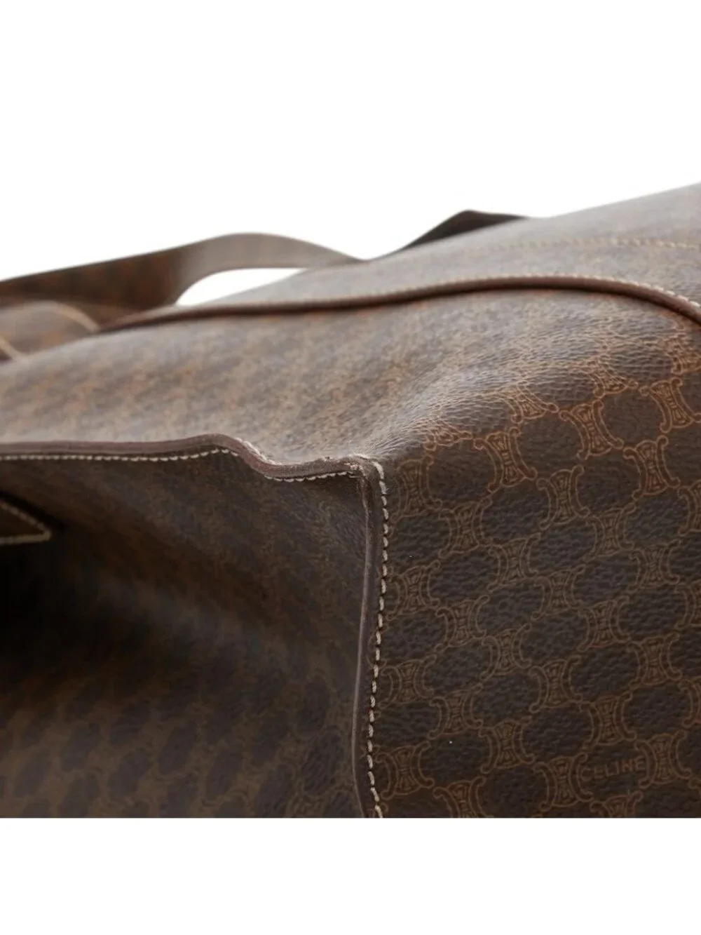 Celine Macadam Tote Brown Leather